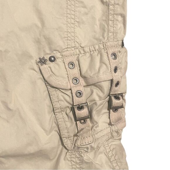 Esprit Beige Tan Wide Leg Cargo Flap Pocket Y2K Pants - Picture 6 of 8